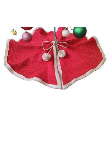 MODA NUR Christmas Tree Skirt, Pine Tree Foot Mat Cover, Red Color, 70 cm