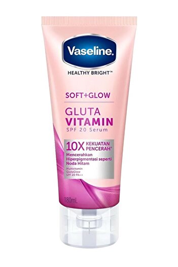 Vaseline Healthy Bright Soft+Glow Gluta Vitamin SPF 20 Serum 180ml - 10X Brightening for Hyperpigmen