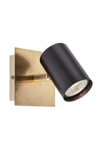 SMARTER Crius 04-537 wall lamp, 1 x GU10, black + brass, industrial