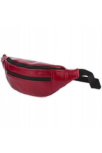 Other Men's waist bag, adjustable, -leather, smooth, elegant