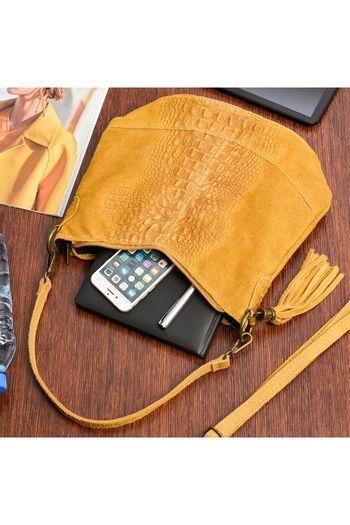 Other CROCO suede leather bag, 2-strap messenger bag