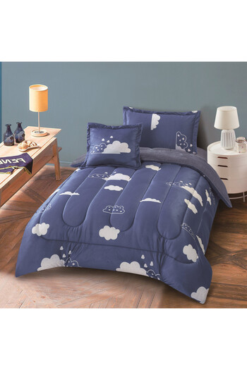 HOURS Horse Winter Children's Fur Bedspread with Velvet on Both Sides, Suitable for a Bed Size 120 x 200 cm, Consisting of 4 Pieces