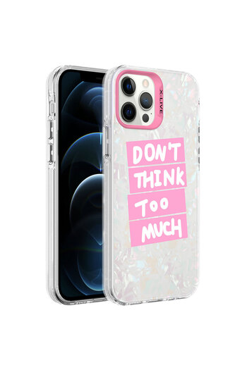 Aden iPhone 12 Pro Compatible Marble Patterned Marbello Case-Pink