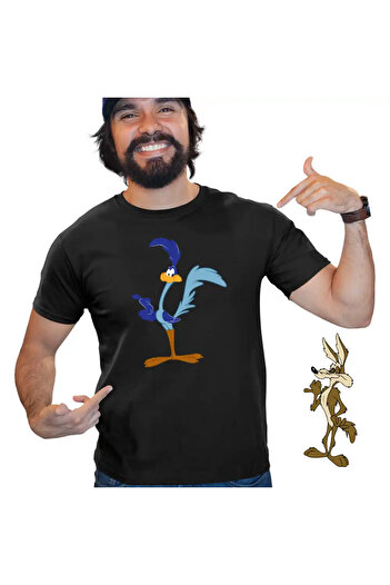 OEM Men's T-Shirt Coyote Ostrich Beep Beep Cartoons