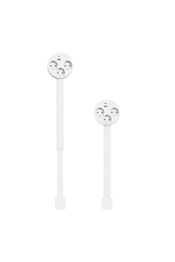 OEM Prelungitor telescopic 3x Schuko cu USB-A și USB-C, rotație 360°, reglabil până la 67 cm
