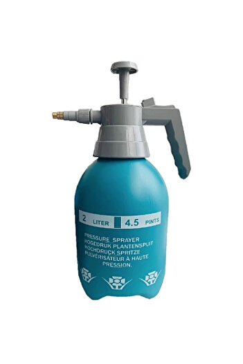 micul fermier 2 L manual spraying pump, GF-0663, Turquoise, with pressure gauge, adjustable nozzle,