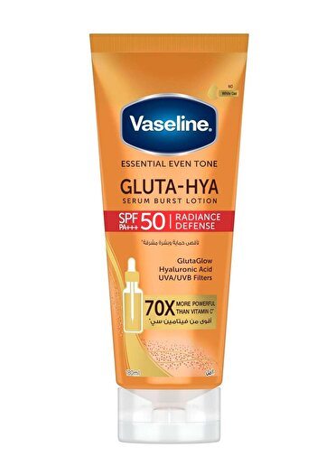 Vaseline Gluta-Hya Serum Burst Lotion, Radiance Defense, SPF 50 PA+++, with GlutaGlow