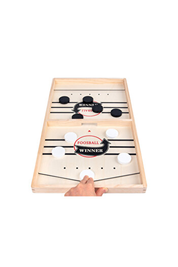 SARALMA Interactive children's toy, Hockey, 2 players, 5 pucks, wood, 53cm x 30cm x 3cm