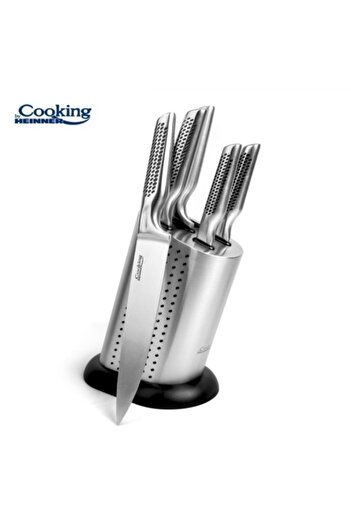 Heinner Set of 5 stainless steel knives with holder, Skyline HR-EVI-SK 6 PSC