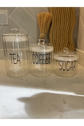 Sade Hediye 3-Piece Triple Glass Vacuum Lid Spice Jar Set