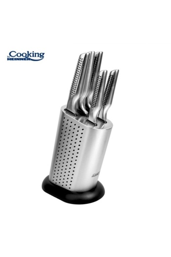 Heinner Set of 5 stainless steel knives with holder, Skyline HR-EVI-SK 6 PSC