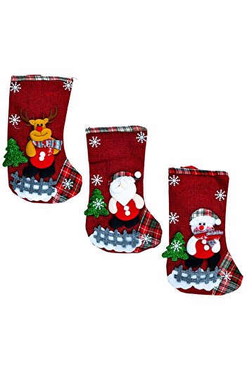 OEM Christmas Ornament - Decorative sock, various models, 12 pcs/set