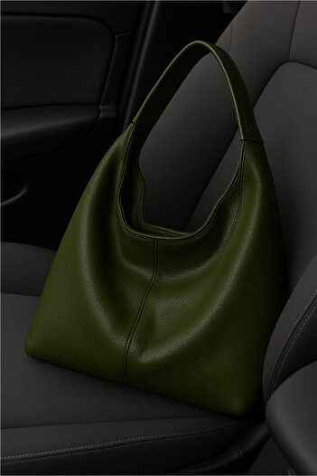 Adelina Bags Γυναικεία τσάντα ώμου και τσάντα τσάντας με μαλακή υφή, μεγάλη πράσινη χακί