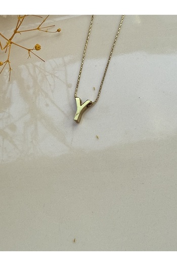 Blotch Stylish and Elegant Tiny Y Letter Steel Necklace 0.90 cm