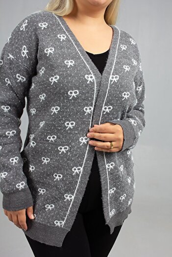 Truva XXL Gray and Soft! Bearded Knitwear Cardigan