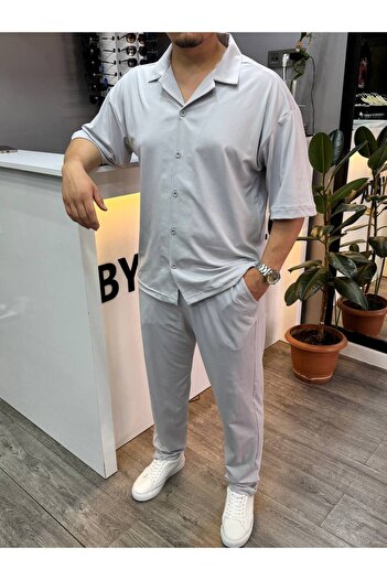 BYATA MENS STYLE Men's Lycra Oversize Short Sleeve Shirt