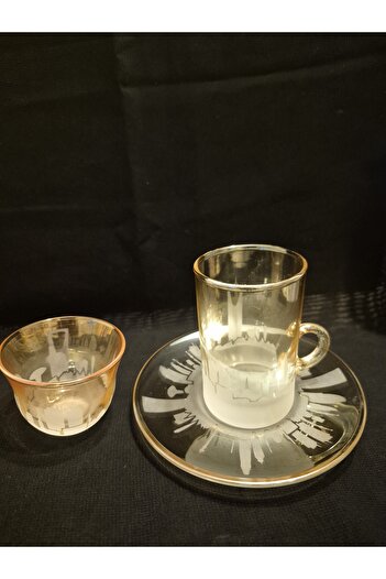 Keopsantique home Sandblasted Honey Color Tea Set Model