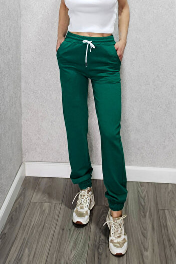 FashionForYou Benone cotton sweatpants, Emerald green