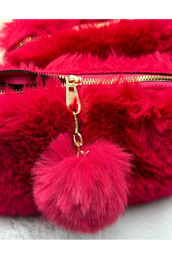 ZeCo Collection Plush Dark Pink Pencil Case / Pen Holder / Collector / Bag with Pompom