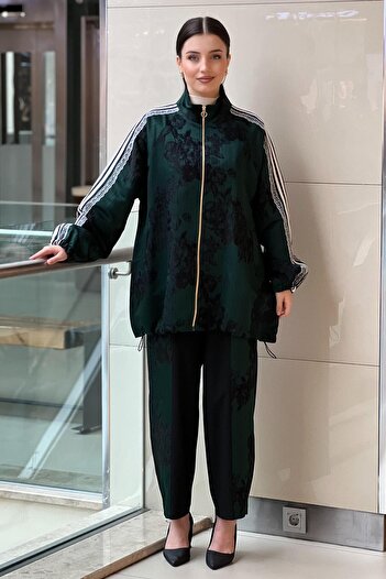 Ghisa Double Line Piping Detail Cap Pants Set