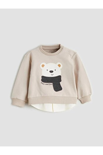 LC Waikiki Printed Baby Boy Sweatshirt and Pants 2-Piece Set (W5)