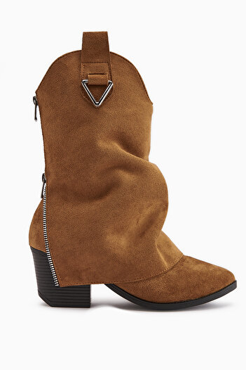Limoya Peggy Brown Suede Women's Heeled Western Boots