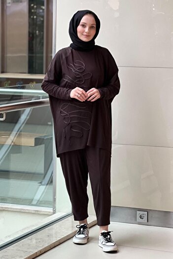 Nurcan Çetin Random Patterned Tunic Pants Set