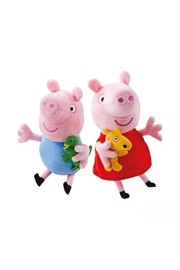 Virtual Trend Set of 2 Toys from Plus Virtual Trend®, with the characters Peppa Pig and George, 25 cm
