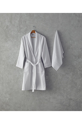 English Home Como Microcotton Pike Bornoz Setì L-Xl White