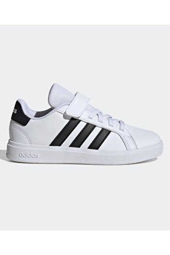 adidas Grand Court 2.0 Elastic Lace Sneakers - White & Black