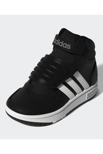 adidas Hoops Mid Velcro Closure Shoes - Core Black/Cloud White/Grey Six