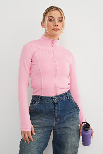 Fulla Moda Finger Zipper Sweatshirt