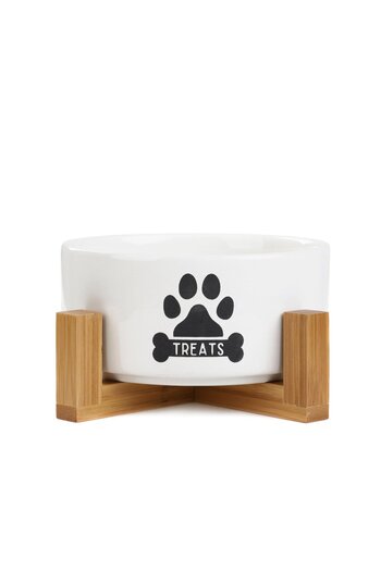 Other Bowl | TREATS | for dogs M with bamboo base | 16x10 cm | 884370