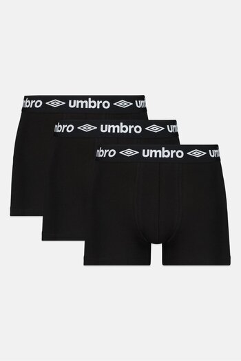 UMBRO Men 3Pcs Brand Logo Boxer Briefs, Black