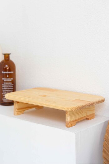 KaiHome 2-Piece Rustic Style Wooden Stand Decorative Display Stand for Bathroom, Kitchen, and Table Layout