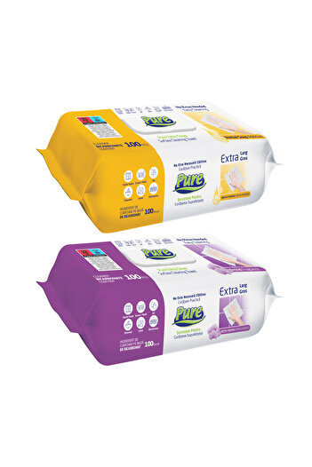 Pure Surface Cleaning Towel with Bicarbonate 2 x 100 pcs (1 Herbal, 1 Orchid)
