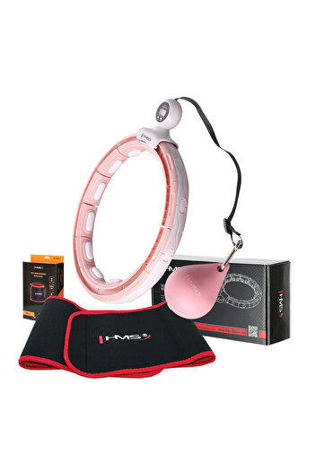 Other SET HULA HOOP MAGNETIC PINK HHM15 WITH WEIGHT + COUNTER HMS + WAIST SUPPORT BR163 RED