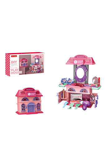 TSUMAB DIY Makeup Playhouse Set for Kids – 2 in 1 Beauty Villa