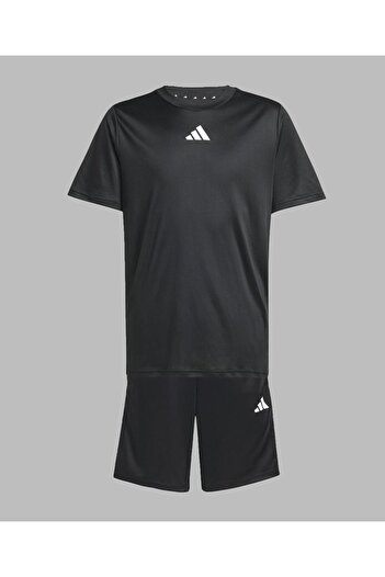 adidas TRAIN ESSENTIALS 3-STRIPES T-SHIRT SET-Black
