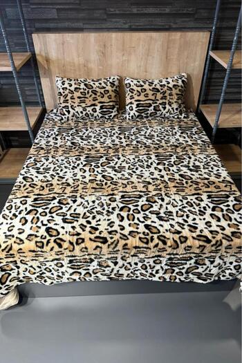 Çeyiz Diyarı Leopard Rabbit Fur Double Bedspread 220X240 cm