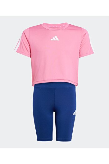 adidas TRAIN ESSENTIALS 3-STIPES T-SHIRT SET-Pink