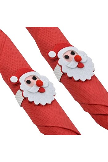 OEM Set of 2 Christmas felt rings for napkins, 7 cm, Santa Claus
