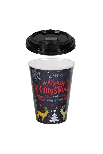 OEM Christmas plastic cup, size 9 x 13 cm, capacity 500 ml, Merry Christmas model