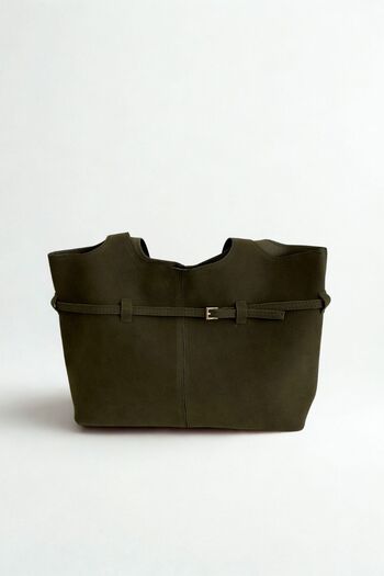 yako Elegance Soft Suede Textured Large Volume Women's Shoulder and Hand Bag with Puppy