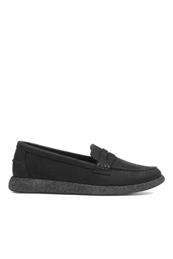 Celal Gültekin Women's Black Nubuck Leather Loafer