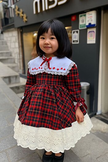 Miss Lorin Kids Plaid Christmas Children's Dress