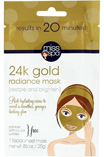 Miss Spa 24K Gold Facial Sheet Mask, 1 Count