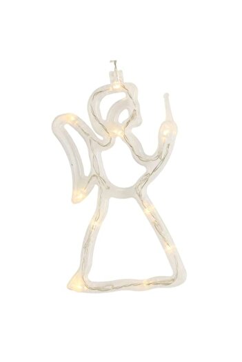 Glow Goods Christmas Luminous Decoration for Window, Angel Design with 10 Warm White LEDs, IP20, 16 cm x 20, 5