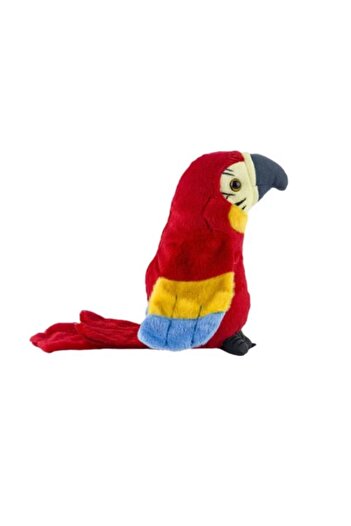 K KATHODE Talking parrot plush toy for children, repeats what it hears and moves its wings, red
