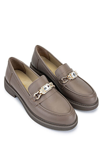 Tamer Tanca Women's Genuine Leather Mink Loafer Shoes
